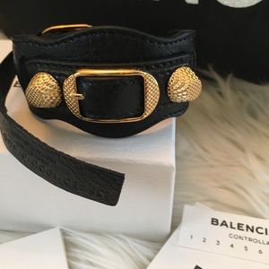 Balenciaga Giant Arena Leather Stud Bracelet